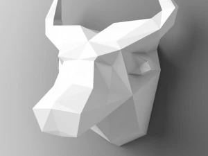 Lowpoly Bull 3D Print Model