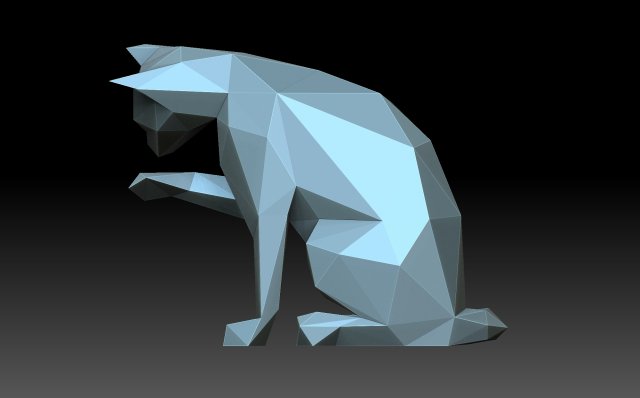 Lowpoly cat Modèles 3D en vedette .c4d .max .obj .3ds .fbx .stl .blend