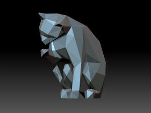 Lowpoly cat Modèles 3D en vedette