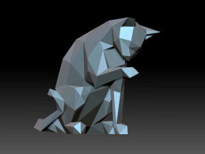 Lowpoly cat 3D Print Model