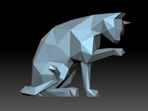 Lowpoly cat Modèles 3D en vedette