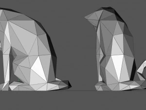 Lowpoly cat 3D Print Model