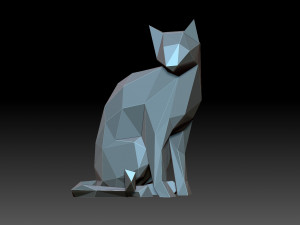 Low-poly cat Modèles 3D en vedette