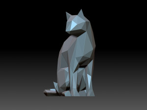 Low-poly cat Modèles 3D en vedette