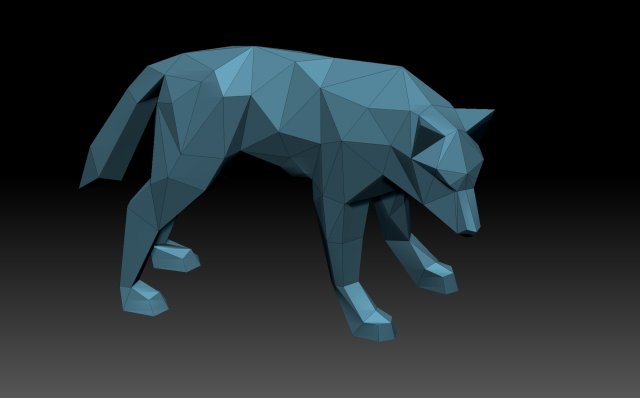 Low poly wolf 3D Принт Модель .c4d .max .obj .3ds .fbx .stl .blend
