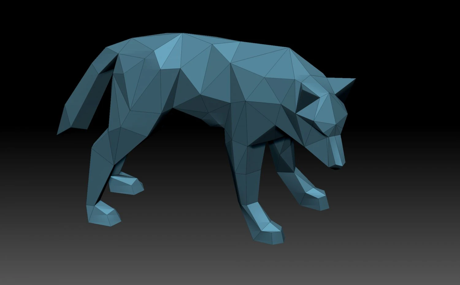 Low poly wolf 3D Print Model .c4d .max .obj .3ds .fbx .stl .blend 