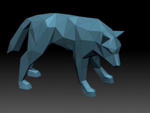 Low poly wolf 3Dプリントモデル