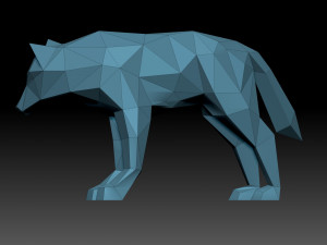 Low poly wolf 3D Принт Модель