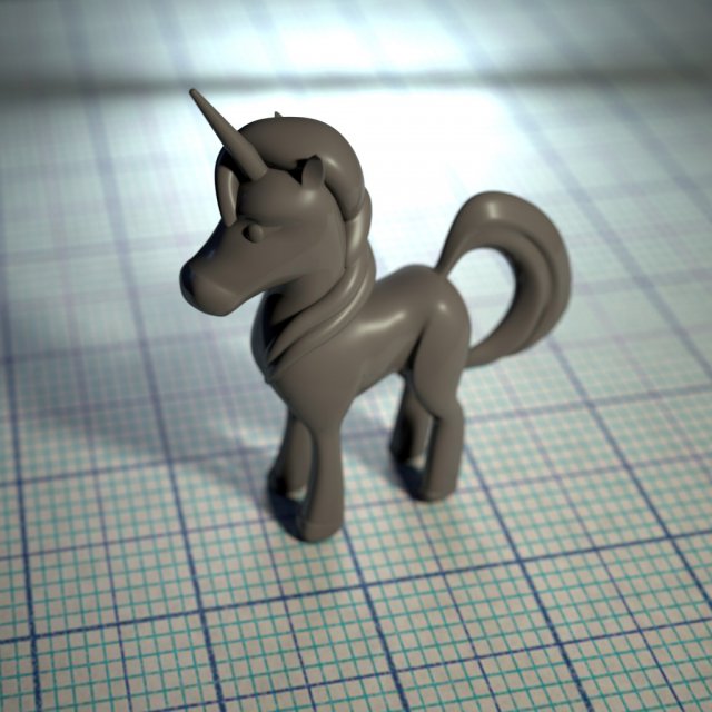 Unicorn 3D Baskı Modeli .c4d .max .obj .3ds .fbx .stl .blend