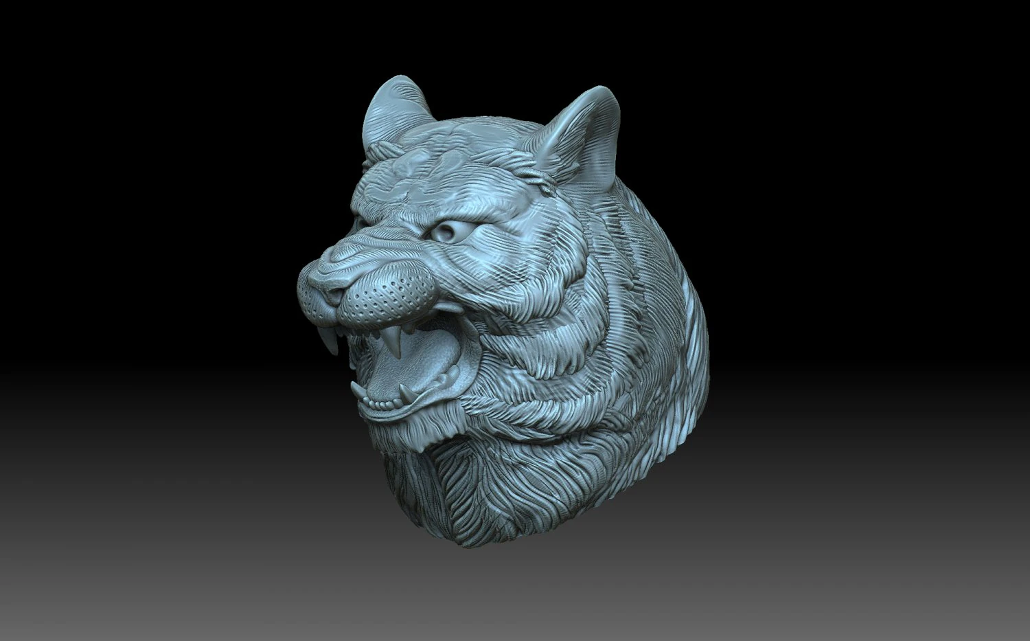 Head tiger 3D Print Model .c4d .max .obj .3ds .fbx .stl .blend 