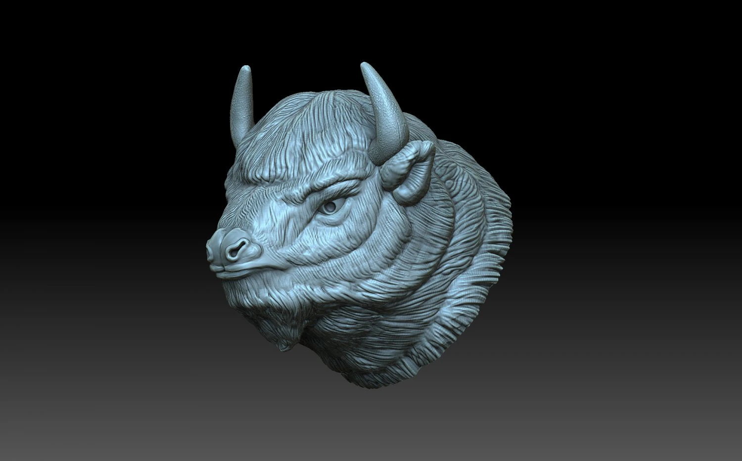 Head Bison 3D Print Model .c4d .max .obj .3ds .fbx .stl .blend 