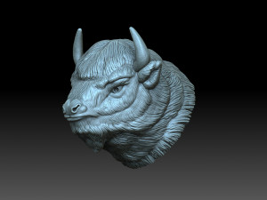 Head Bison 3D Print Model