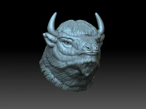 Head Bison 3D Print Model