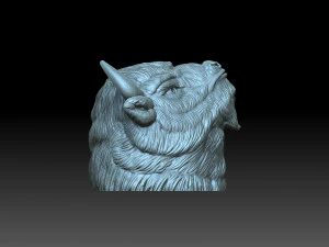 Head Bison 3D Print Model