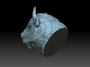 Head Bison 3D Print Model