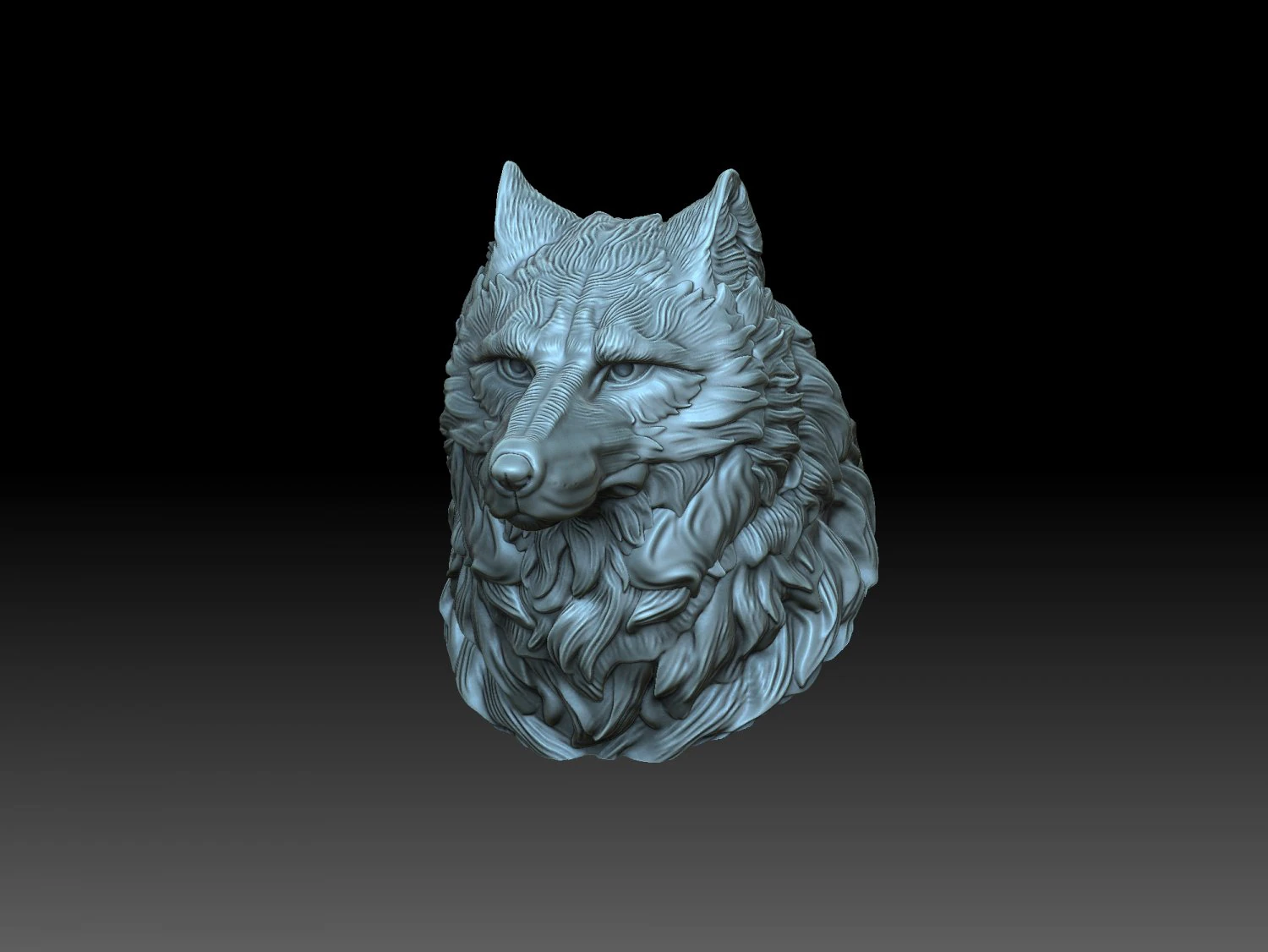 Head wolf 3D Print Model .c4d .max .obj .3ds .fbx .stl .blend 