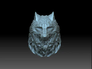 Head wolf 3D Print Model