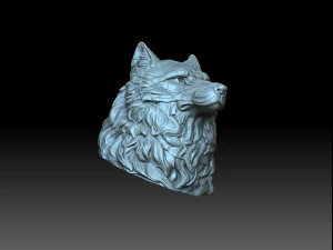 Head wolf 3D Print Model