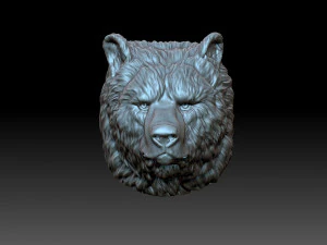 Head Bear 3D Print Model