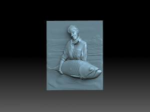 Girl and fish 3D 打印模型