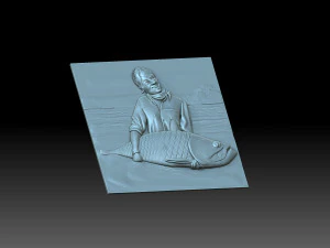 Girl and fish 3D Print Model