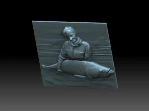 Girl and fish 3D Print Model