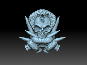 Skull and snake 3D Print Models