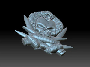 Skull and snake 3D Print Model