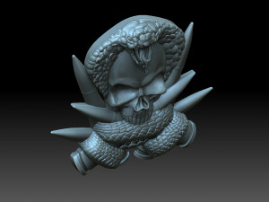 Skull and snake Modèles 3D en vedette