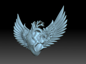 Wings and heart 3D Принт Модель