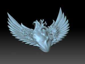 Wings and heart 3D Принт Модель