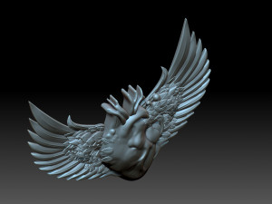 Wings and heart 3D Принт Модель