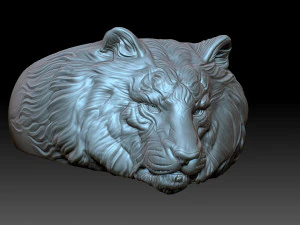 Head Tiger ring 3D Print Model