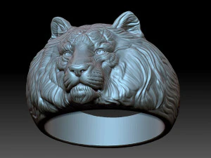 Head Tiger ring 3D Print Model