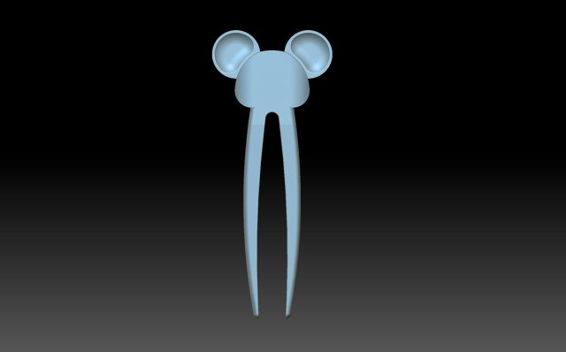 Mickey mouse hairpin Model do druku 3D .c4d .max .obj .3ds .fbx .stl .blend 