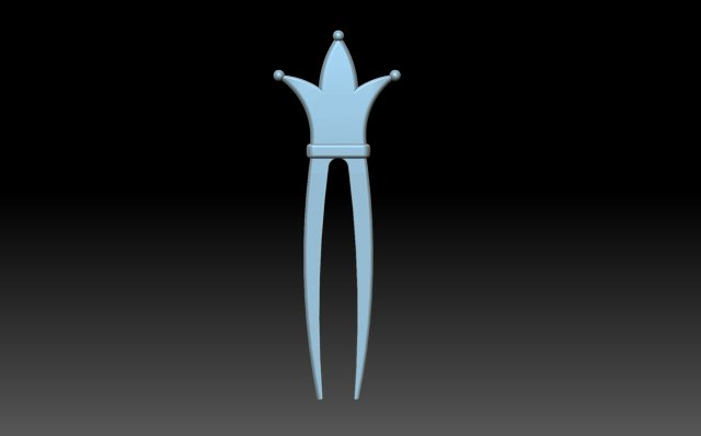 Crown hairpin 3D Baskı Modeli .c4d .max .obj .3ds .fbx .stl .blend 