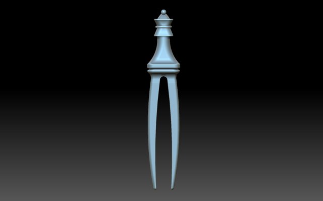 The queen hairpin 3D Print Model .c4d .max .obj .3ds .fbx .stl .blend 