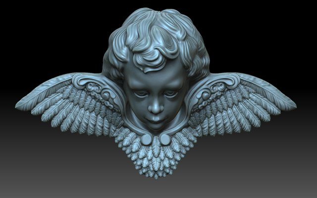 Angel head 3D 프린트 모델 .c4d .max .obj .3ds .fbx .stl .blend 