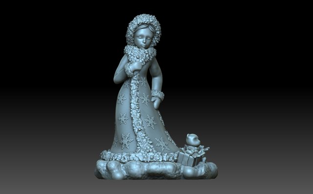 Snow maiden 3D 打印模型 .c4d .max .obj .3ds .fbx .stl .blend 