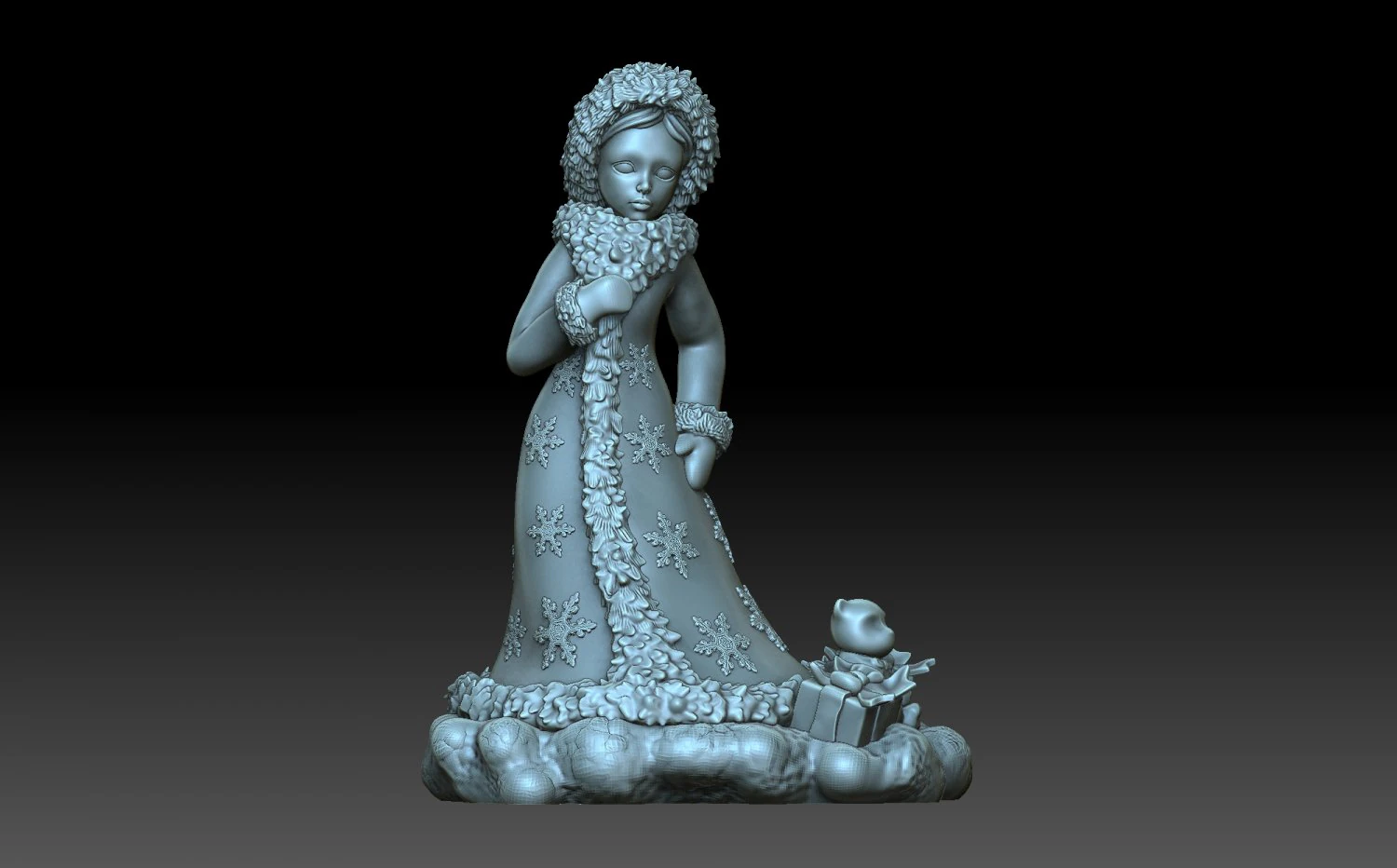 Snow maiden 3D Print Model .c4d .max .obj .3ds .fbx .stl .blend 