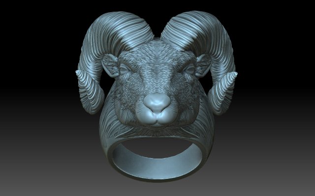 Ram Ring 3D Druckmodell .c4d .max .obj .3ds .fbx .stl .blend