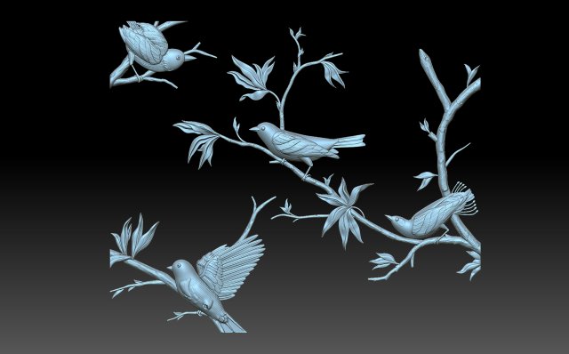 Birds 3D-printmodel .c4d .max .obj .3ds .fbx .stl .blend 