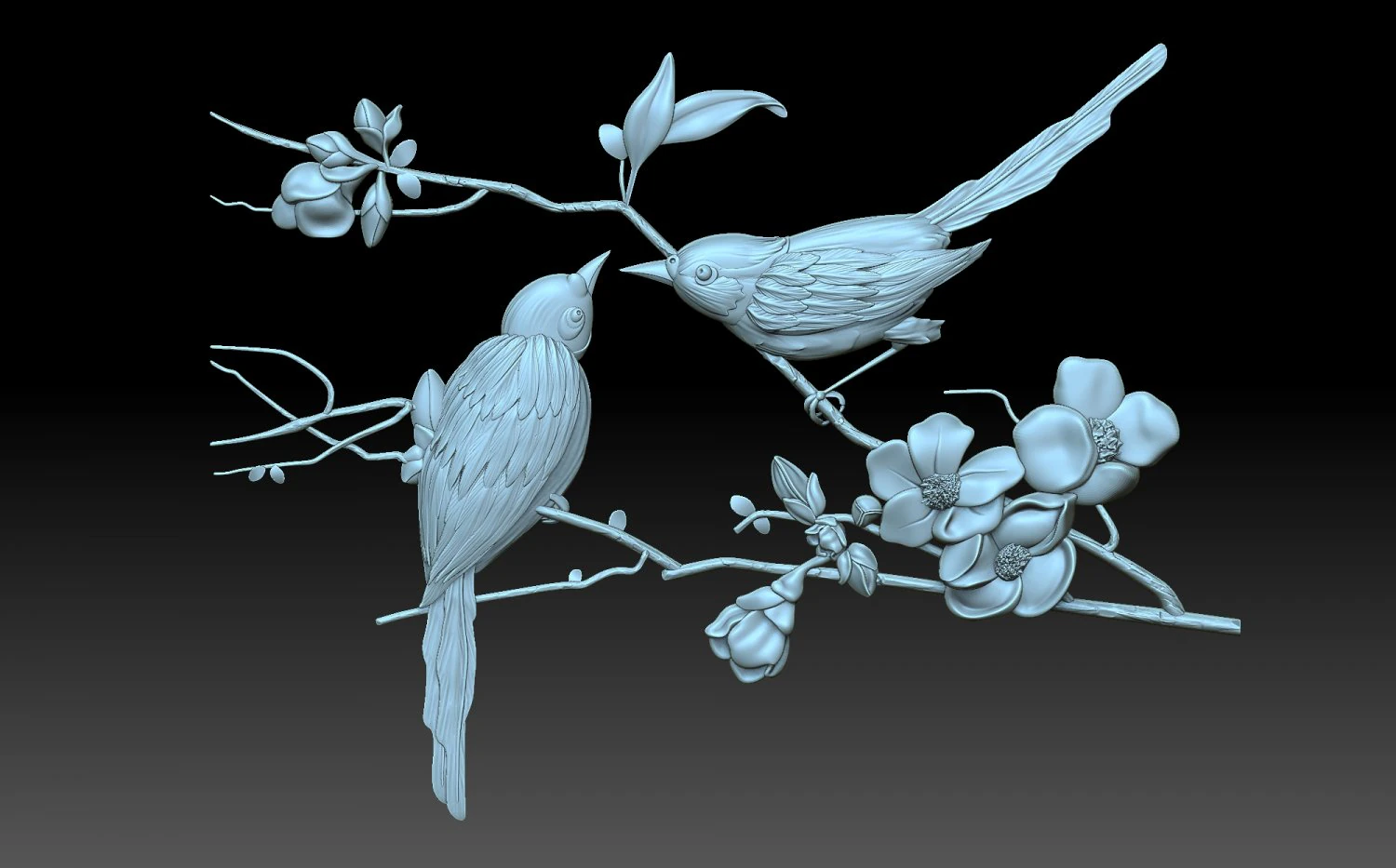 Birds 3D Print Model .c4d .max .obj .3ds .fbx .stl .blend