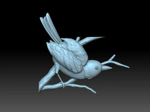 A bird on a branch 3D Print Model