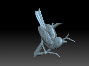 A bird on a branch 3D-printmodel