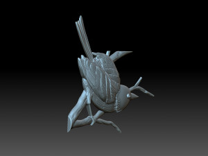 A bird on a branch 3D-printmodel
