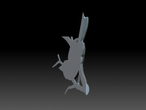 A bird on a branch 3D-printmodel