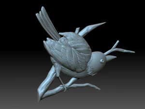 A bird on a branch 3D Print Model