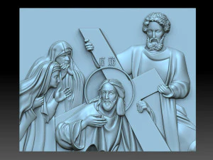 Yesus memikul salib Model Cetak 3D