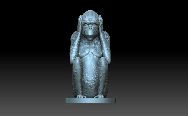 Monkey don t hear 3D Принт Модель .c4d .max .obj .3ds .fbx .stl .blend